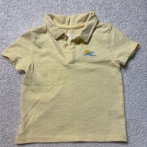 Garanimals Light Yellow Polo with Sun & Blue Wave Embroidery